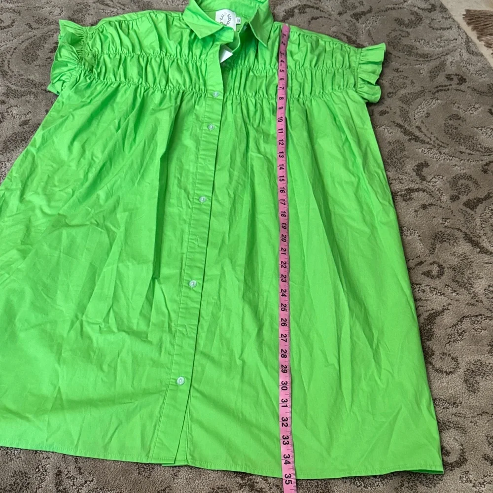 Vibrant Green Button-Up Dress - Picture 6 of 7
